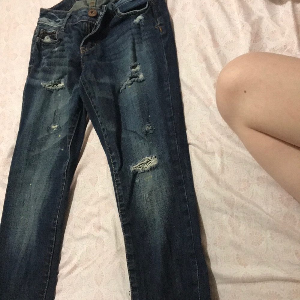 Aeropostale pain splattered jeans